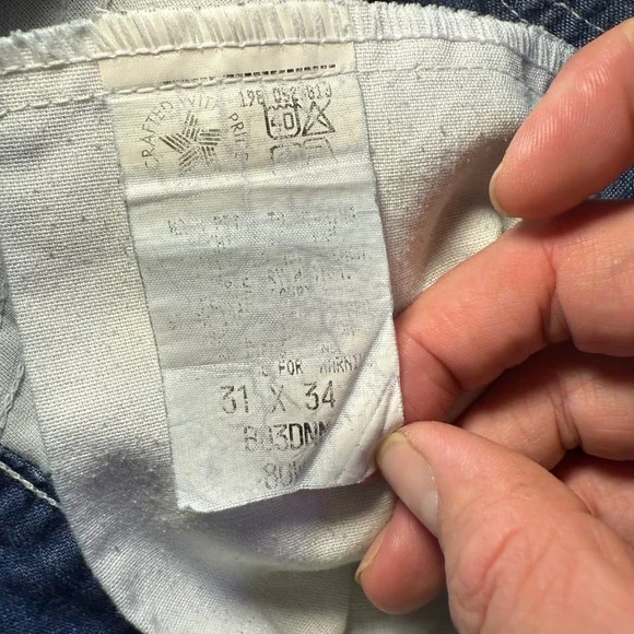 Vtg Carhartt USA Made Baggy Jeans Dungaree Fit Denim Mens 31x33 Carpenter‎ 90s - Picture 3 of 13